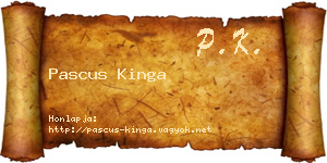 Pascus Kinga névjegykártya