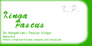 kinga pascus business card